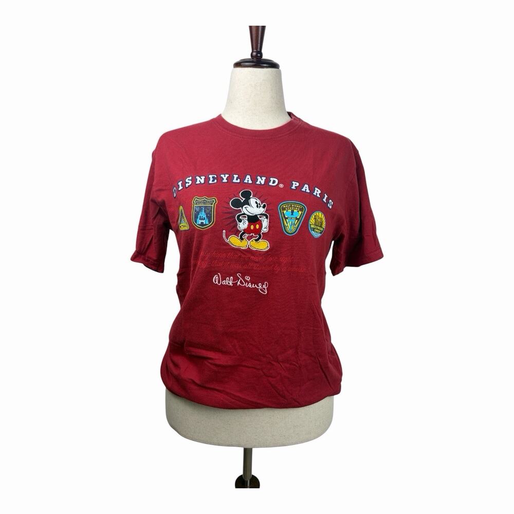 Disneyland Paris Mickey Mouse T Shirt Women’s Large Red Walt Disney Studios